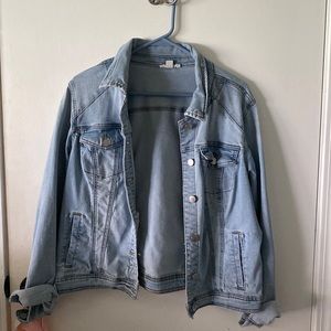 Light wash denim jacket.
